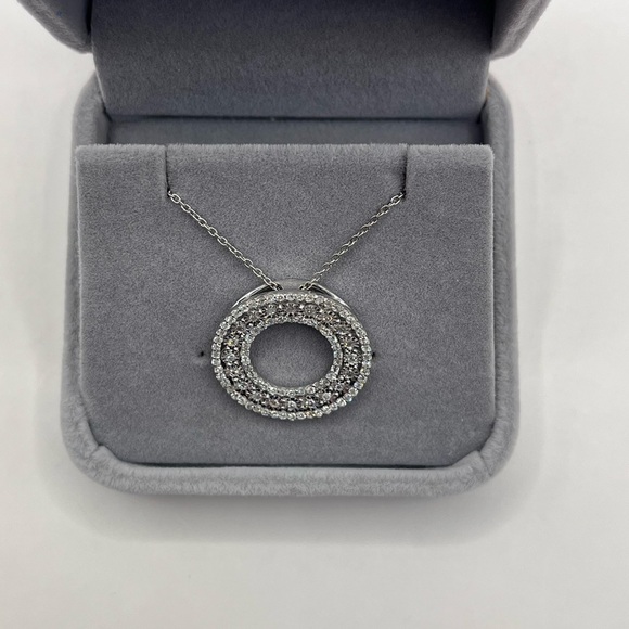 1.00 CT Lab Diamond Round Sterling Silver Necklace Pendant - Picture 6 of 9